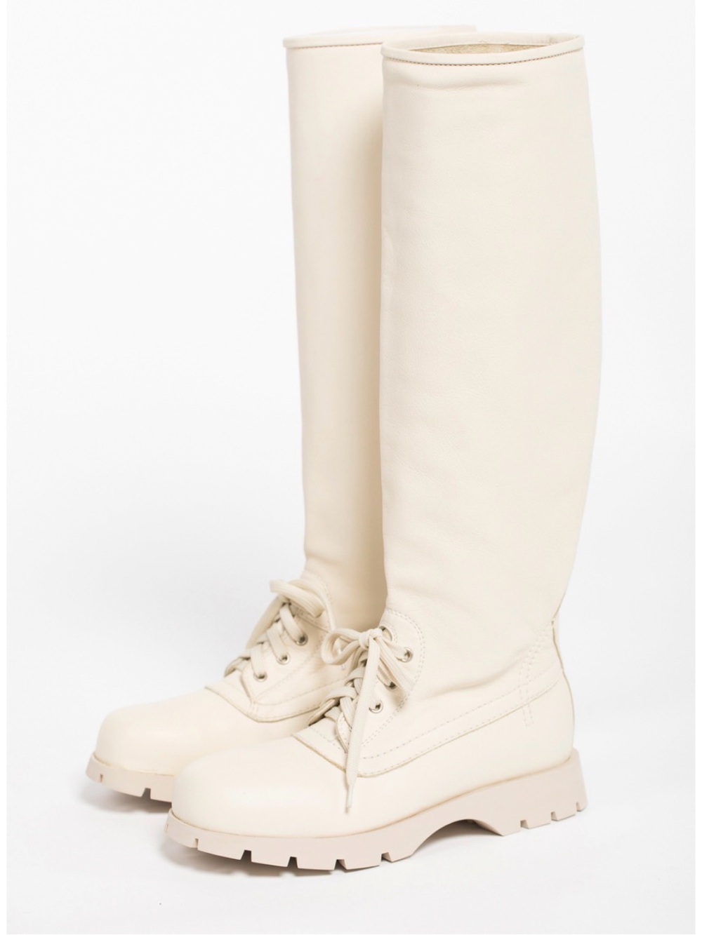 Jil Sander Off-White Leather Tall Boots size 41